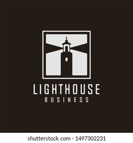 unique lighthouse logo - vector illustration on a light background