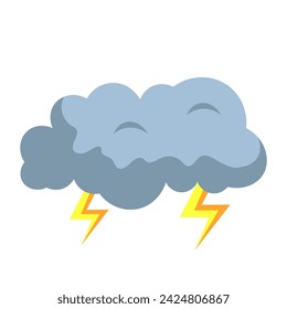 Unique lightning dark gray clouds in the sky, art digital illustration
