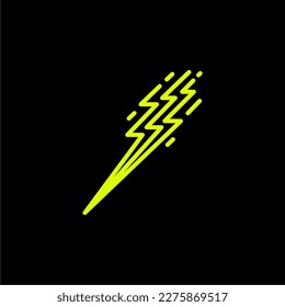 Unique lightning thunder logo in line style