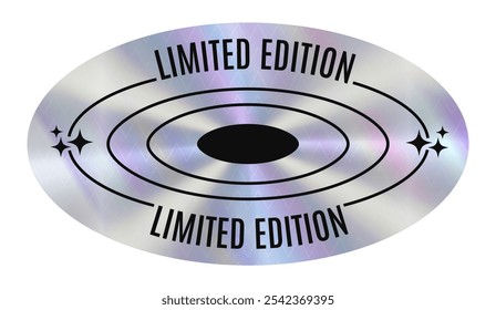 Unique Limited Edition sticker features an oval design with a holographic finish. The text emphasizing its exclusive nature and adding visual appeal