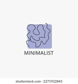 Logo abstracto de línea única de estilo minimalista.