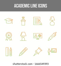 Unique Line Academic Icons Set	