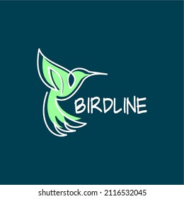 
Unique line art bird logo design. Logo illustration
