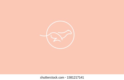 A unique line art logo of a panther/cheetah/big cat