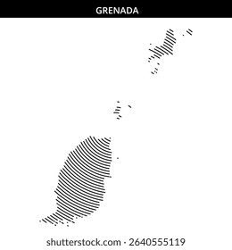 Unique line art representation of Grenada's geographical outline.