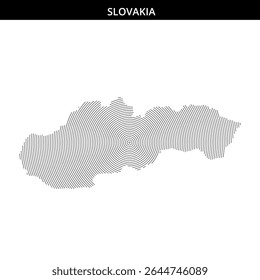 Unique line art representation of Slovakia's geographical outline