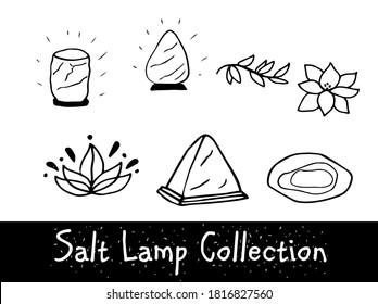 Colección exclusiva de la lámpara de la sal del vector de estilo de línea