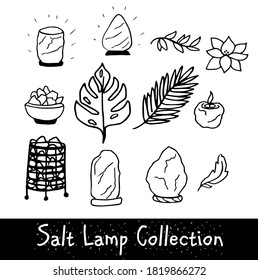 Colección exclusiva de la lámpara de la sal del vector de estilo de línea