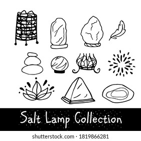 Unique Line Style Vector Salt Lamp collection