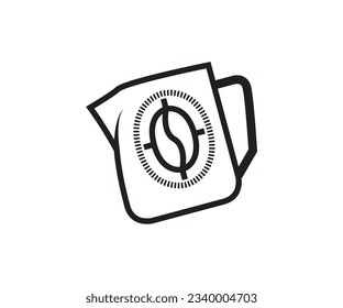 herramienta de café de leche vectorial de línea única. Cafetera de arte latino