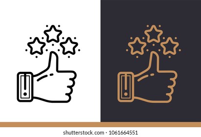 Unique linear icon of Appreciation. Online education, e-learning. Modern outline icons for mobile application
