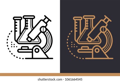 Unique linear icon of Chemistry . Online education, e-learning. Modern outline icons for mobile application