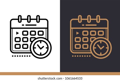 Unique linear icon of Schedule. Online education, e-learning. Modern outline icons for mobile application