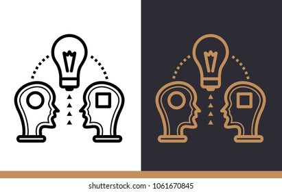 Unique linear icon of Share ideas. Education, e-learning. Modern outline icons for mobile application