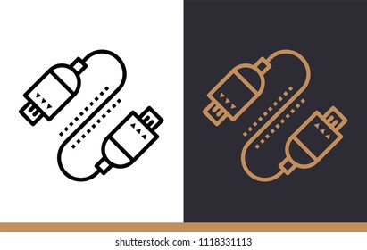 Unique linear icon of Usb connection. Cloud computing and internet technology icon. Suitable for presentation, mobile apps, website, interfaces and print
