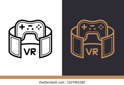 Unique linear icon of VR gaming. Virtual and augmented reality gadgets. Suitable for presentation, mobile apps, website, interfaces and print
