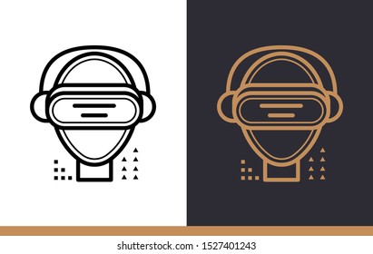Unique linear icon of VR glasses. Virtual and augmented reality gadgets. Suitable for presentation, mobile apps, website, interfaces and print