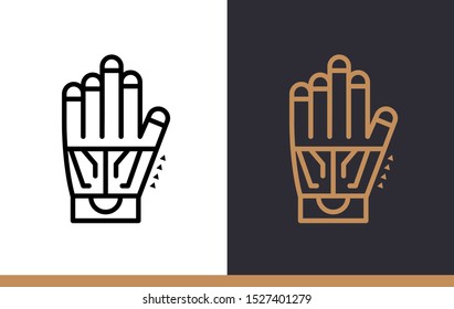 Unique linear icon of Wired glove. Virtual and augmented reality gadgets. Suitable for presentation, mobile apps, website, interfaces and print