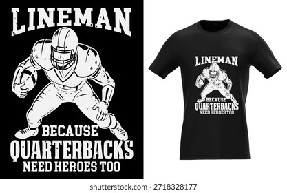 Einzigartiges Lineman T-Shirt-Design feiert Fußball-Helden