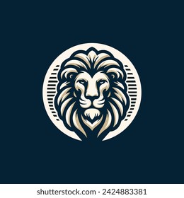 unique lion illustration logo design template