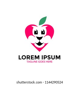 Unique lion logo mascot template. vector. editable. simple shape. minimalist color. memorable