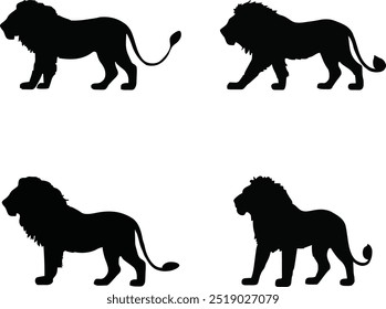 Unique Lion Silhouette Set Designs