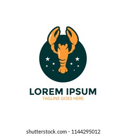 Unique lobster logo template. sea food. vector. editable. simple shape. minimalist color. memorable