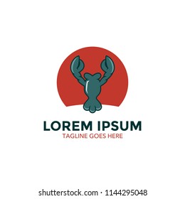 Unique lobster logo template. sea food. vector. editable. simple shape. minimalist color. memorable