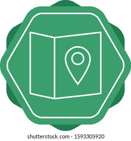 Unique Location on Map Line Vector Icon