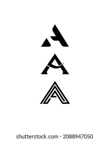 Logo único con 3 variaciones de logotipo de la letra A