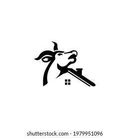 unique logo about housing and cow