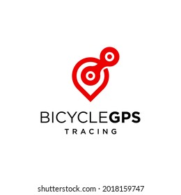 Unique logo about location icon or gps and bike chain.
EPS10, Vector.