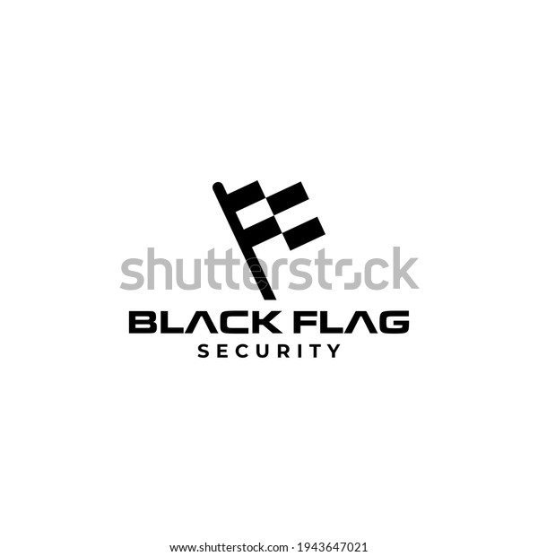 Unique logo and bold letter F and black flag on\
white background.\
EPS10,\
Vector.