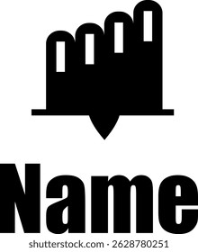 
UNIQUE LOGO OF THE BOOK ON THE SHELF WITH GEOLOCATION