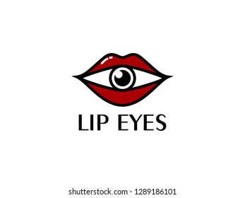 Unique logo by combining lip and eye. Simple, strong, feminime and memorable.