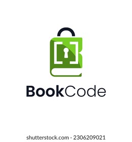 Unique logo combination of book and code. It is suitable for use for technology logos.