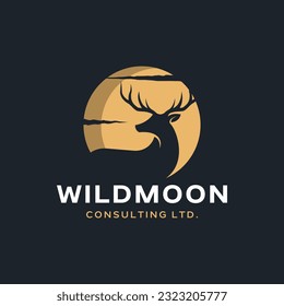 Unique logo combination of deer and moon. It is suitable for consulting companies.