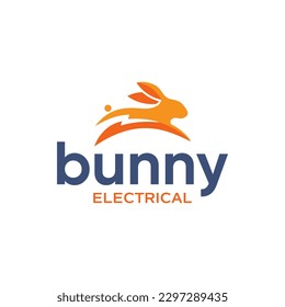 Unique logo combination of jumping and electric bunny. It is suitable for electrical service companies that require service speed.