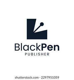 Combinación única de logotipo de lápiz y color negro. Es perfecto para empresas de escritura de copias y editores.