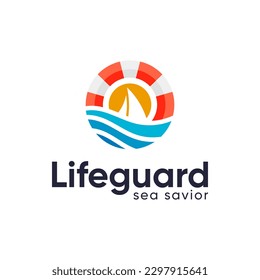 Unique logo combination of sails, buoys and waves. It is suitable for use as a safety logo at sea.