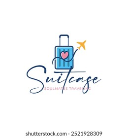 Unique logo combination of traveling suitcase and love. Very suitable for use for travel companies.