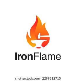 Unique logo combination of wrought iron and fire. It is suitable for forging company logos.