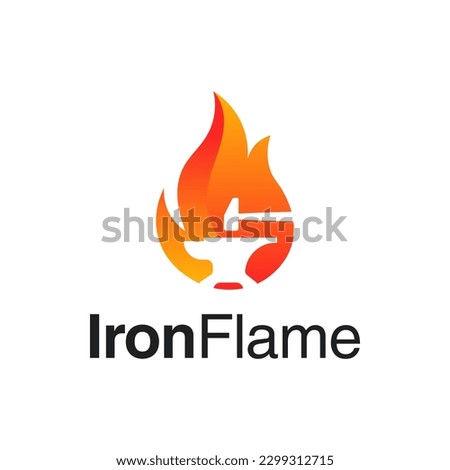 Unique logo combination of wrought iron and fire. It is suitable for forging company logos.