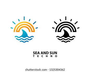 Unique logo with combining sea and sun. Suitable for sport, hobby, techonogy and any other business and company.