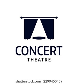 The unique logo depicts curtains and lights. It is suitable for concert logos.