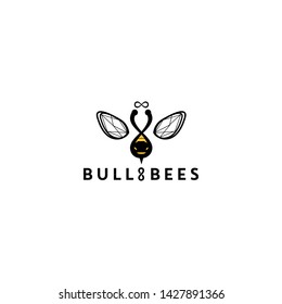unique logo design with bull and bee