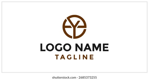 Unique logo design combining circle and YE or EY letter