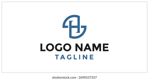 Unique logo design combining circle and SH or HS letter	