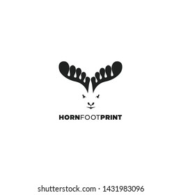 unique logo design with horn forming foot print