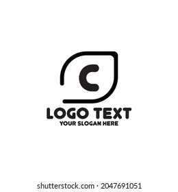 Unique logo design letter C on black background, Logo Design C Letter